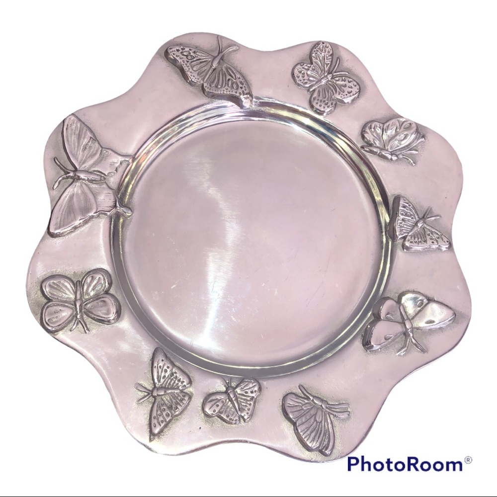 Vintage 1998 MARIPOSA BRILLIANTE "BUTTERFLIES" 14" SERVING PLATTER